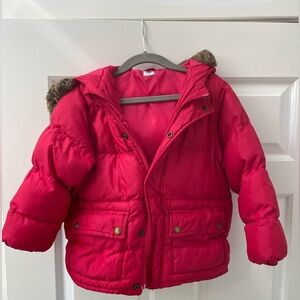Petit Bateau size 3 puffy girl jacket pocket with hood